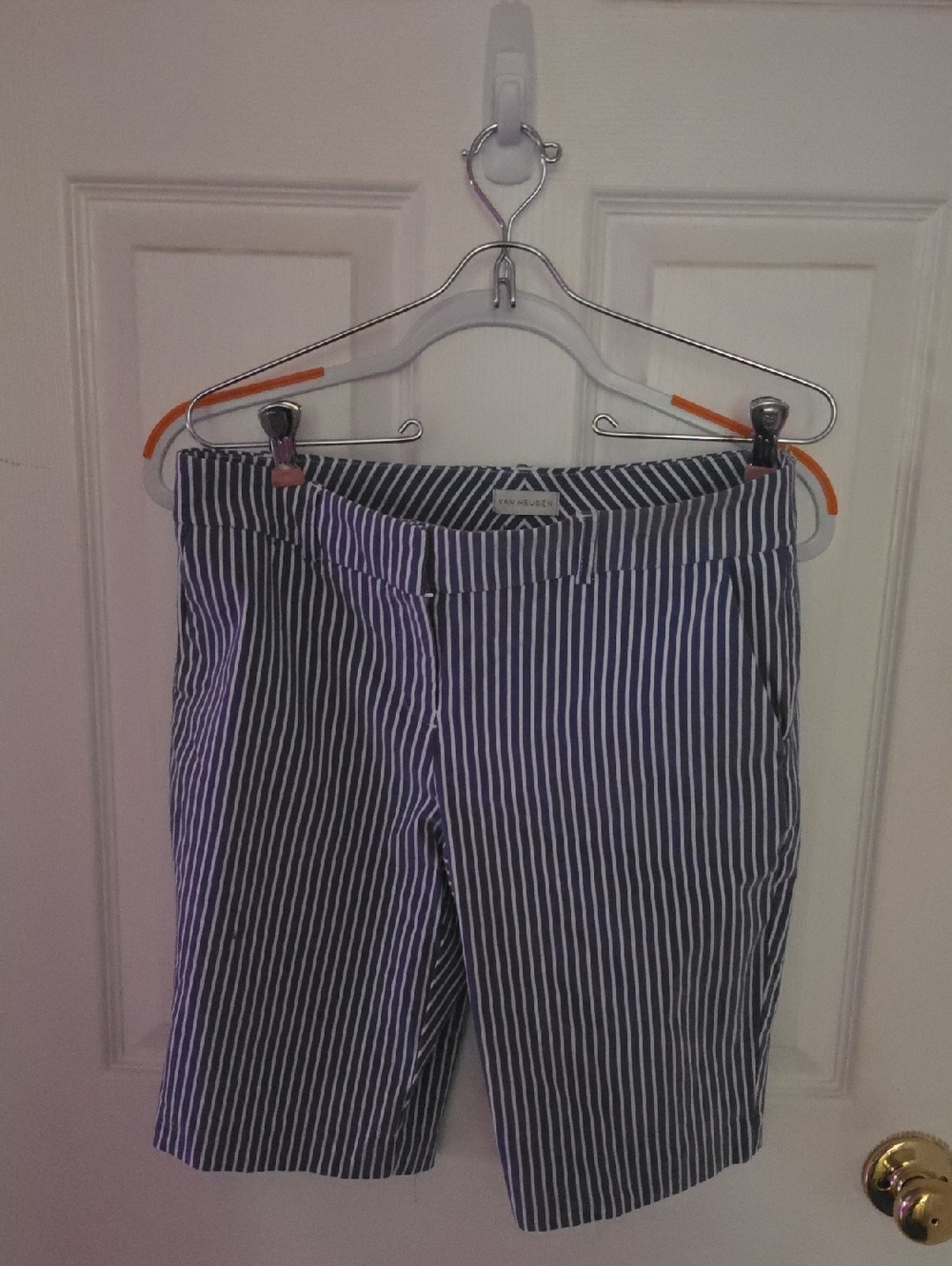 Van Heusen Navy and White Striped Women's Chinos